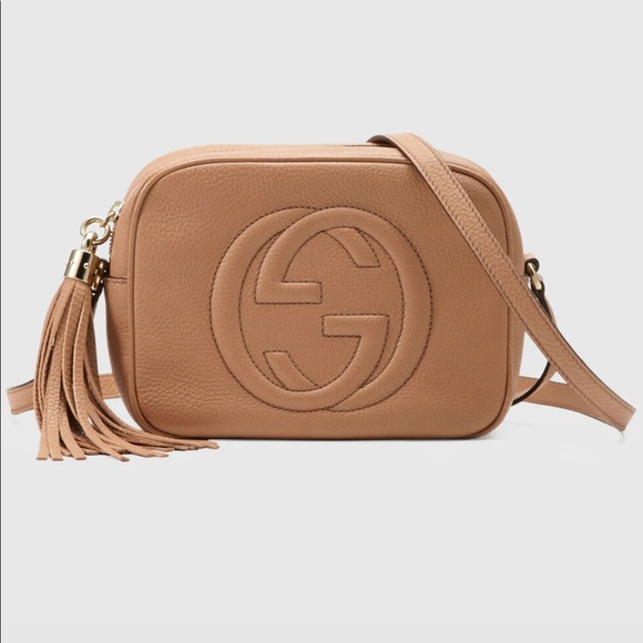 Gucci Soho Leather Disco Bag Camelia/Rose Beige
